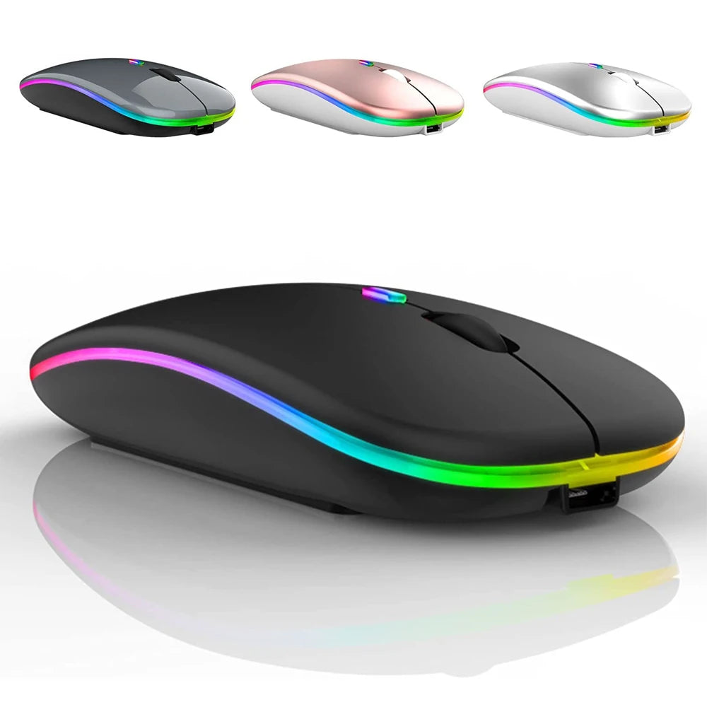 LED Wireless Mouse USB recarregável